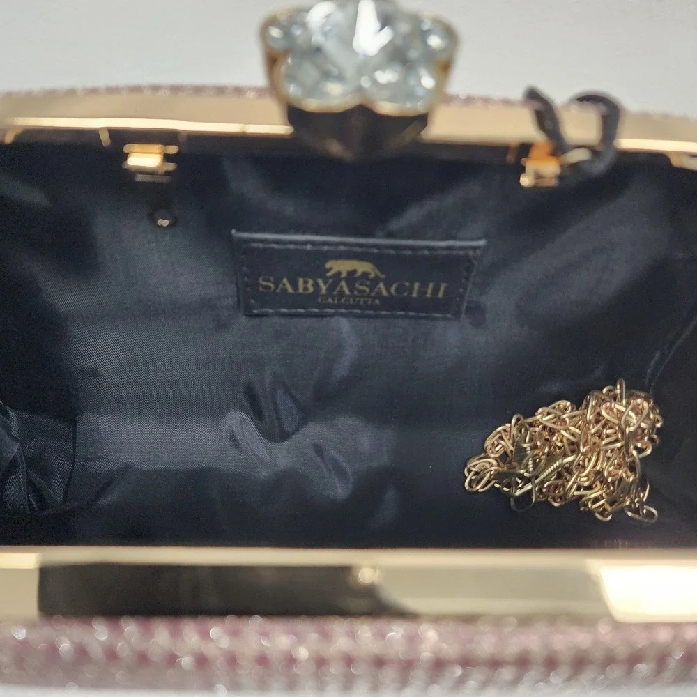 Sabyasachi Bag Womens Gift For Her Evening Rose Gold Detachable Strap Clutch